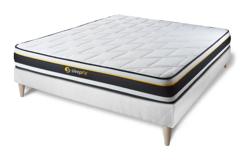 Ensemble Matelas Sommier 180x190 cm - Sommier Blanc (en kit) - Soft