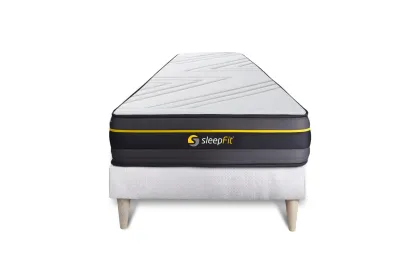 Ensemble Matelas Sommier 90x200 cm - Sommier Blanc (déjà monté) - Active