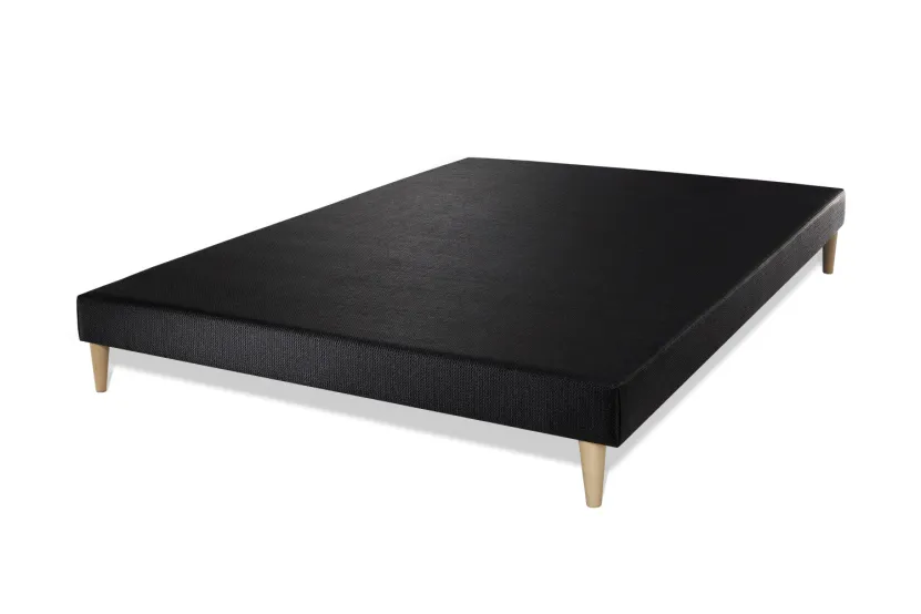 Pack lit complet 140x190 cm - Matelas + Sommier Noir + 2 oreillers + Couette - Flexy