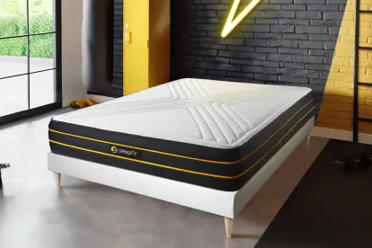 Ensemble Matelas Sommier 150x190 cm - Sommier Blanc (en kit) - Ultra