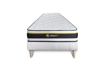 Ensemble Matelas Sommier 90x200 cm - Sommier Blanc (déjà monté) - Soft