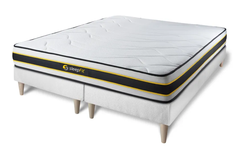 Ensemble Matelas Sommier 160x200 cm - 2 Sommiers Blanc - Flexy