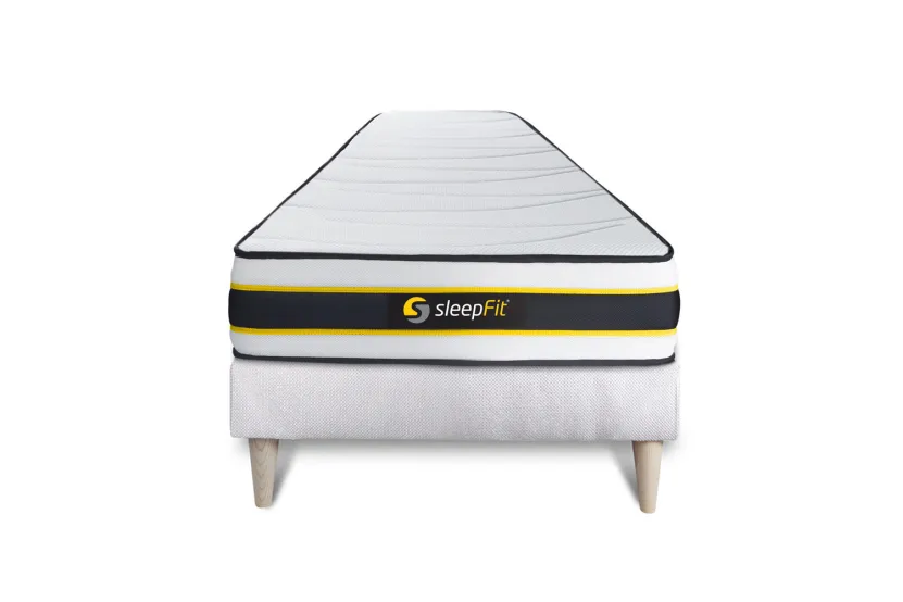 Ensemble Matelas Sommier 90x200 cm - Sommier Blanc (en kit) - Flexy