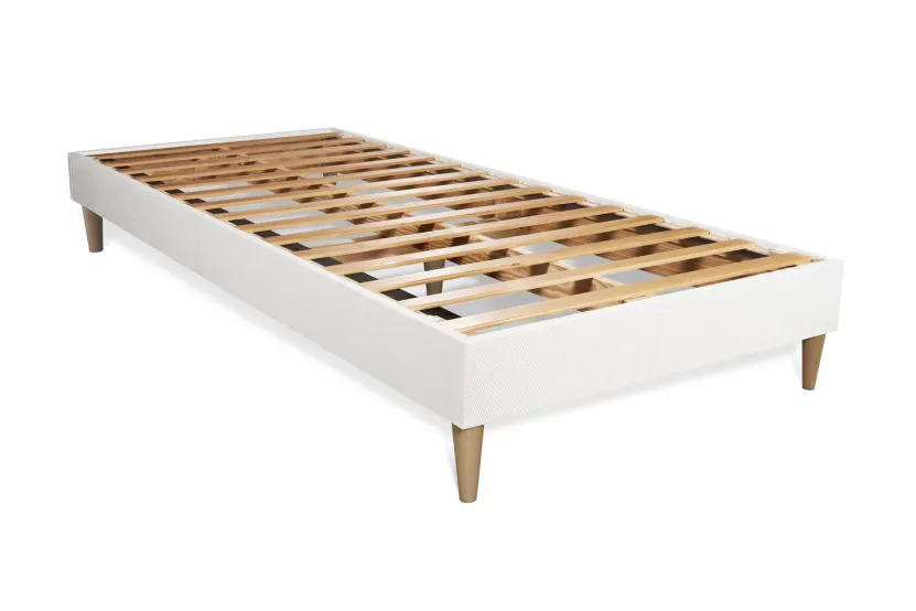 Ensemble Matelas Sommier 90x190 cm - Sommier Blanc (en kit) - Soft